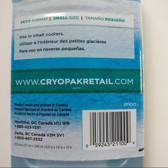 Lot of 2 Small Cryopak the Canadian Chill ICEpak Reusable Non-toxic BPA Free - Picture 5 of 5